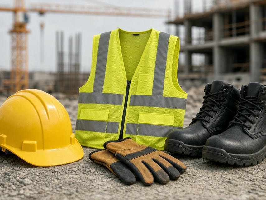Equipo de protección personal para trabajadores de construcción